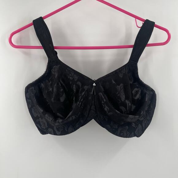 WACOAL Bra 36DDD 85567 Awareness Full Coverage Black Floral Underwire Unlined - Picture 16 of 16